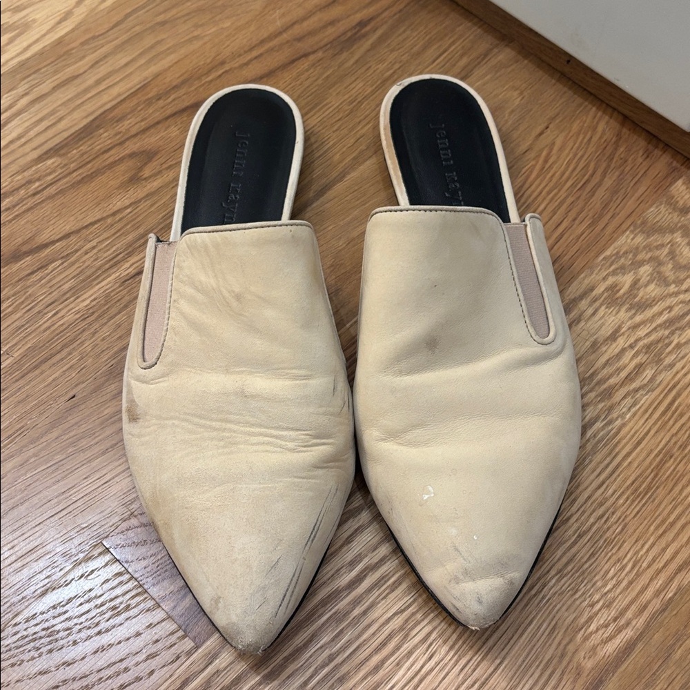 Jenni Kayne Beige Pointed Toe Mules